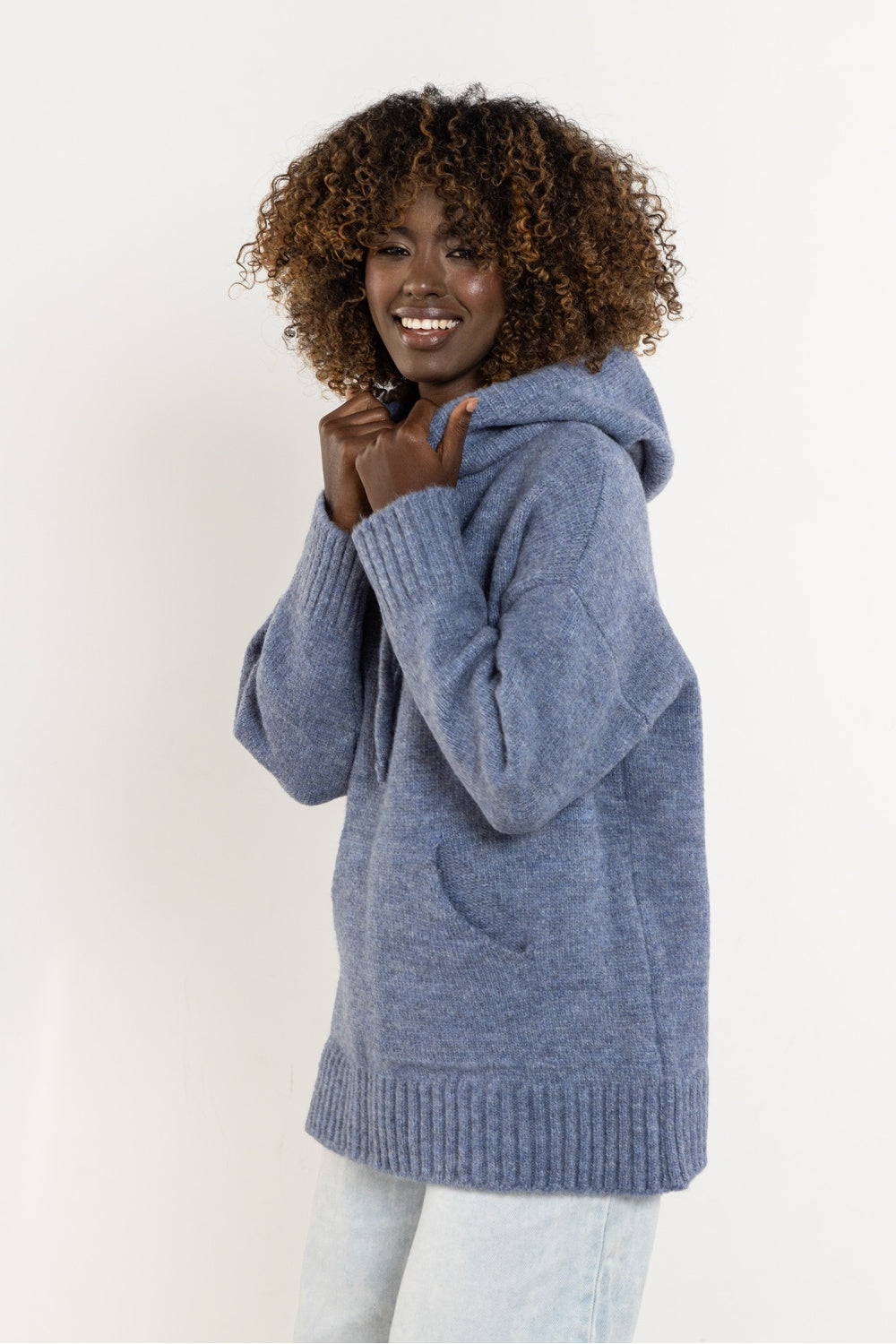 Awama Blue Knitted Long Sleeve Jumper - view 2