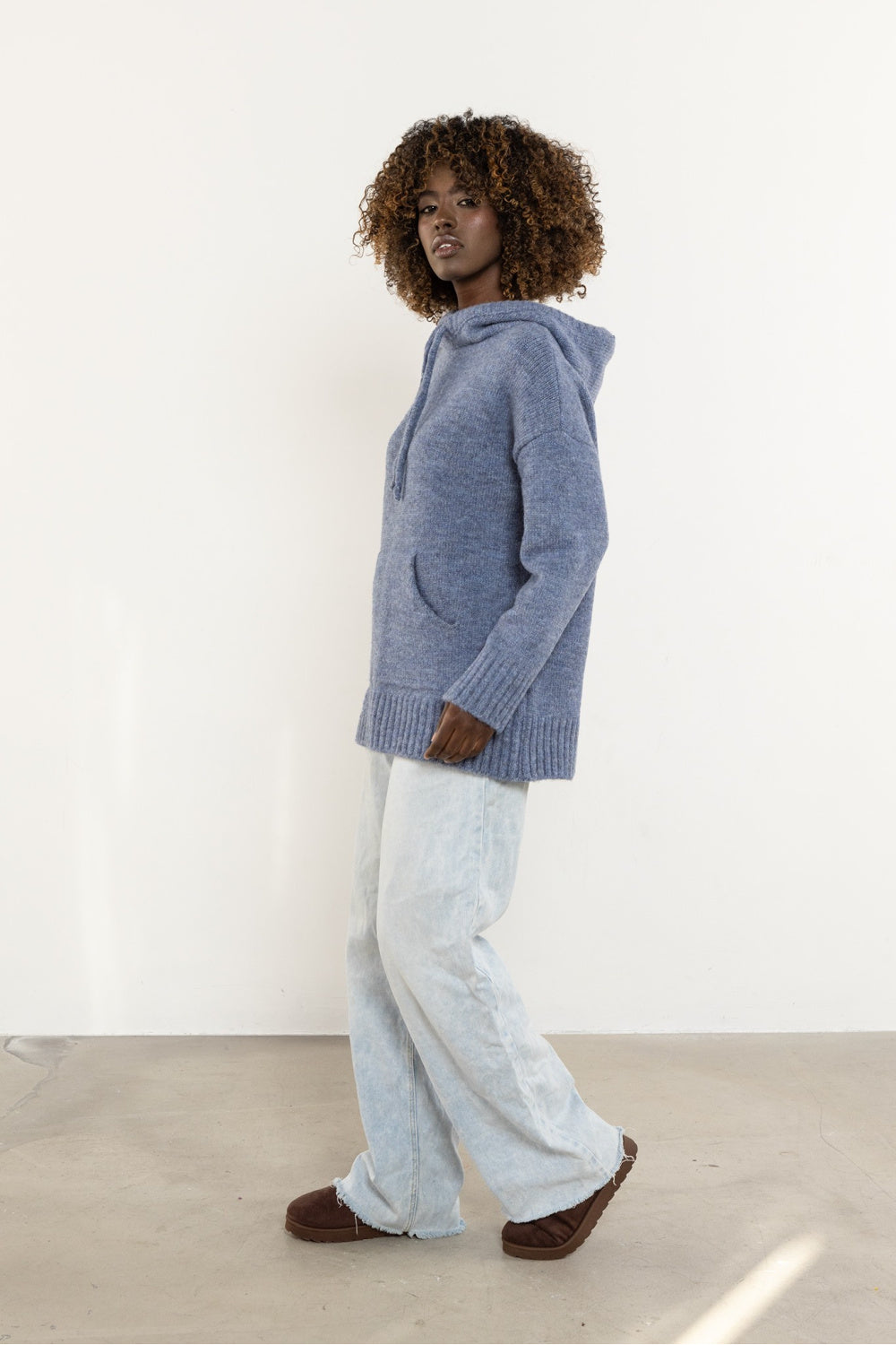 Awama Blue Knitted Long Sleeve Jumper - view 4