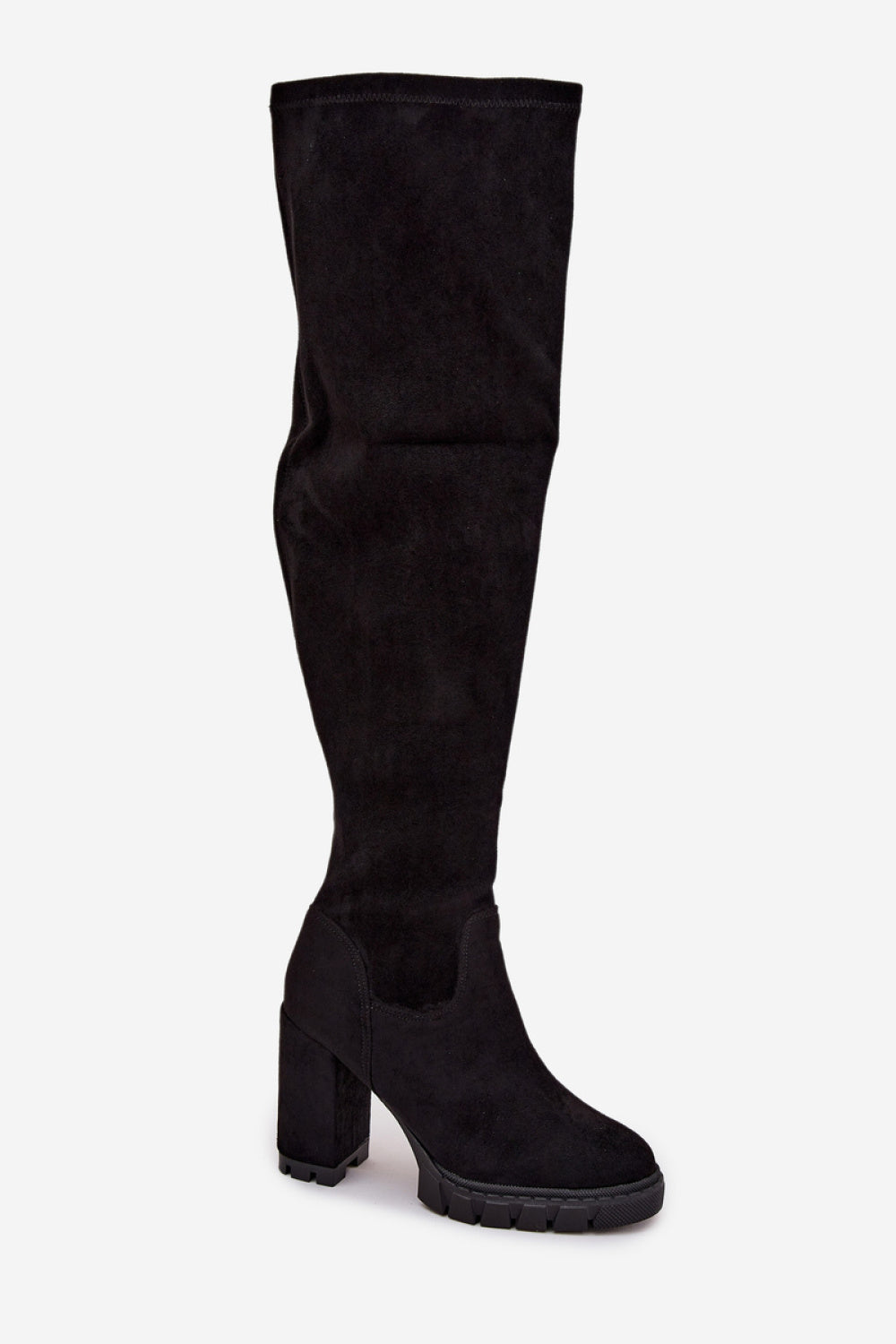 Step In Style Tahlina Black Suede Block Heel Heeled Ankle Boots - view 2