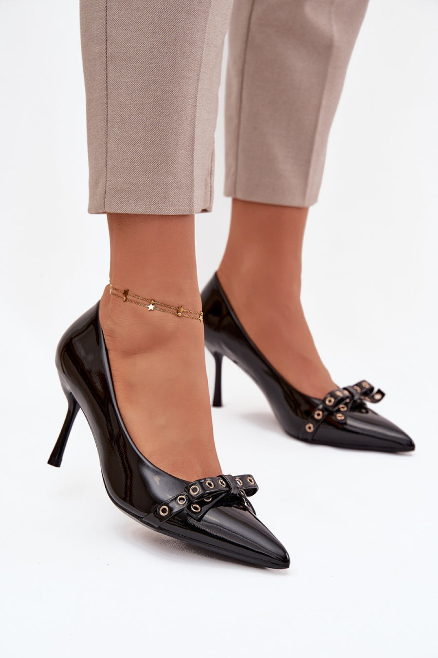Step In Style Janisse Black Faux Leather High Heels