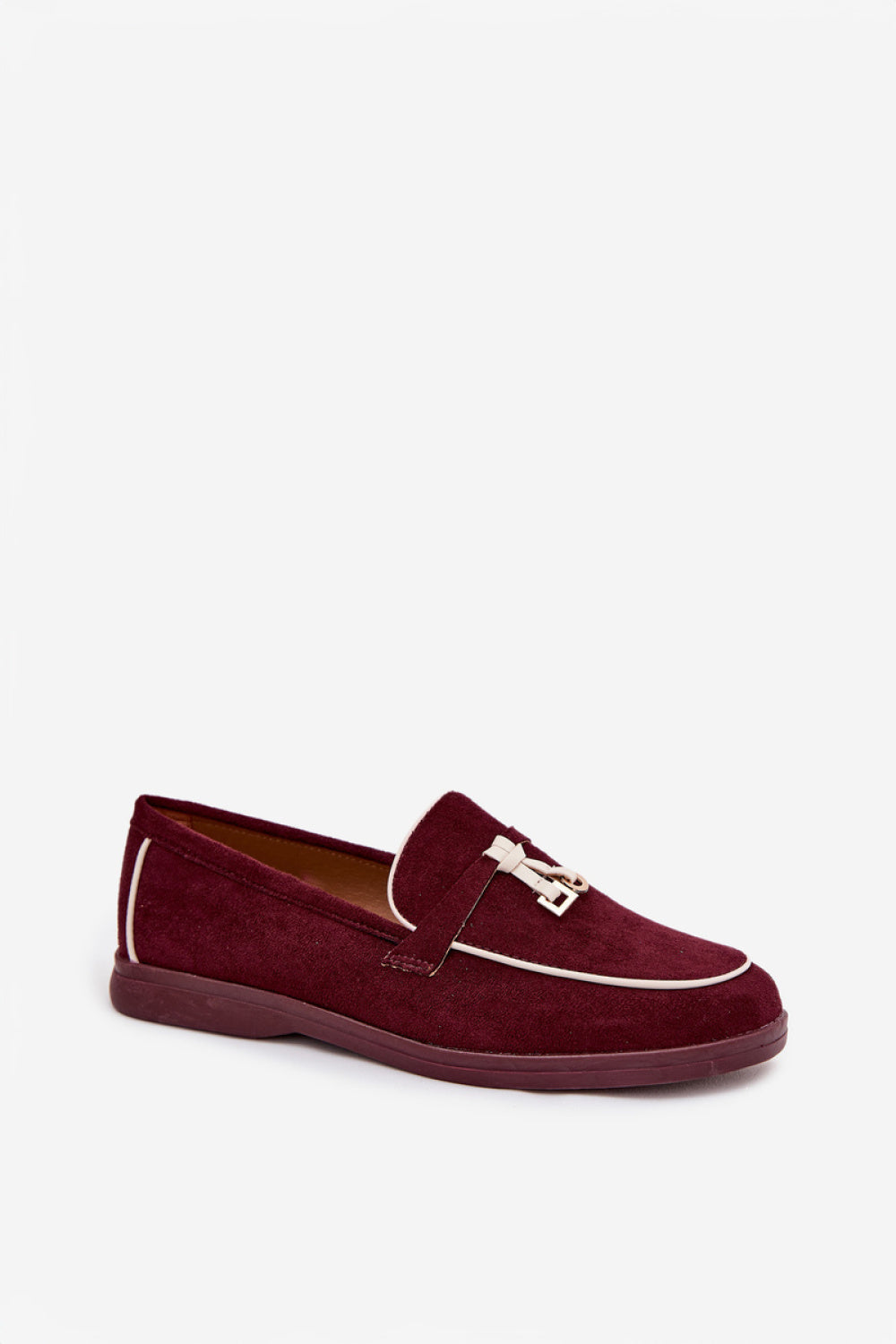 Step In Style Darwen Burgundy Faux Suede Flat Loafers - view 2