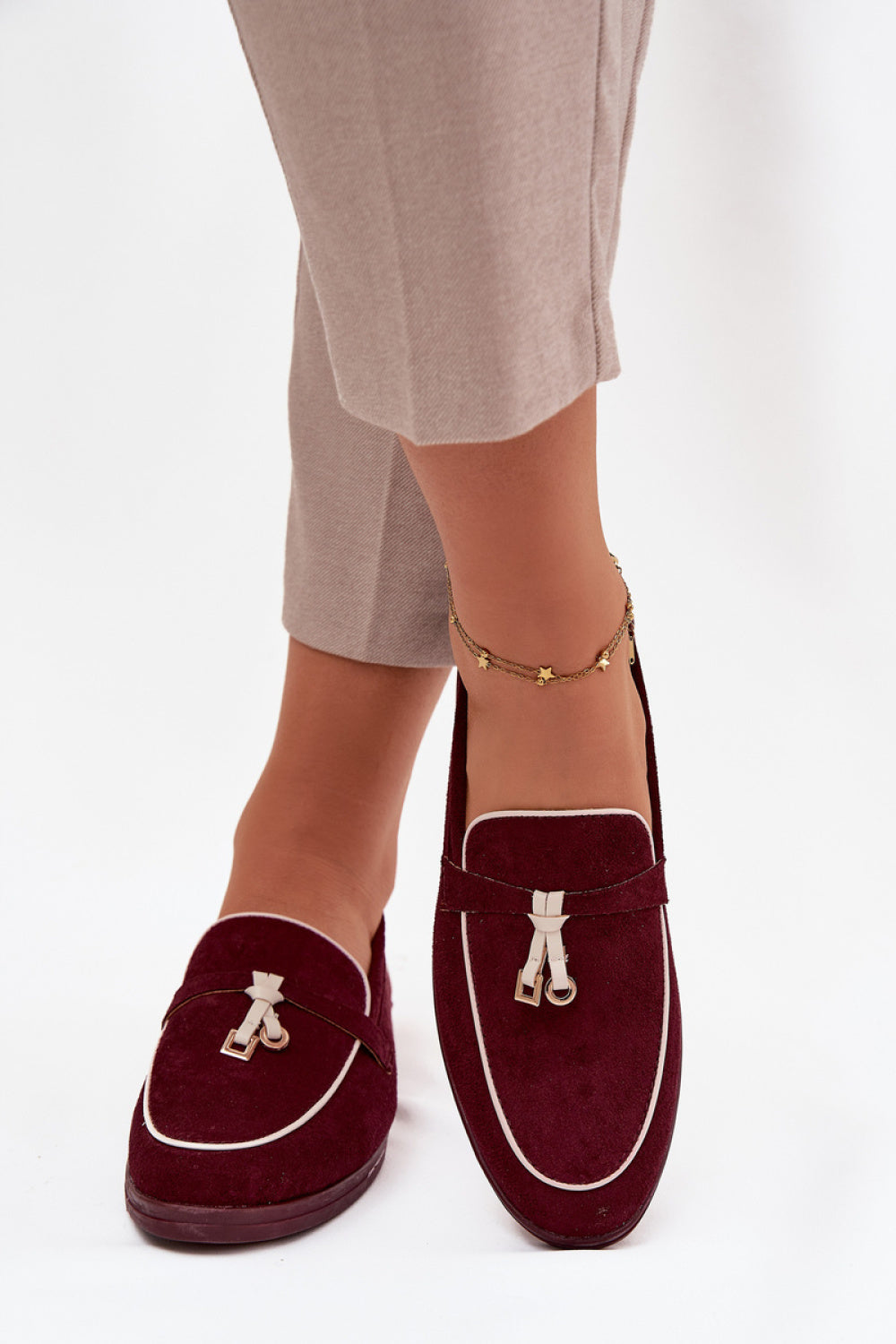 Step In Style Darwen Burgundy Faux Suede Flat Loafers - view 3