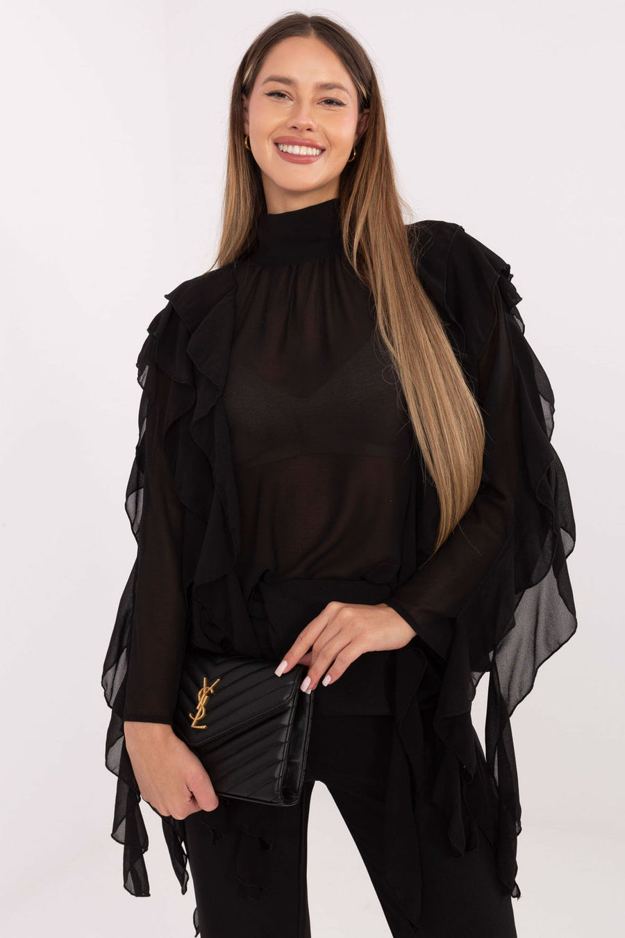 Factory Price Black Long Sleeve Blouse