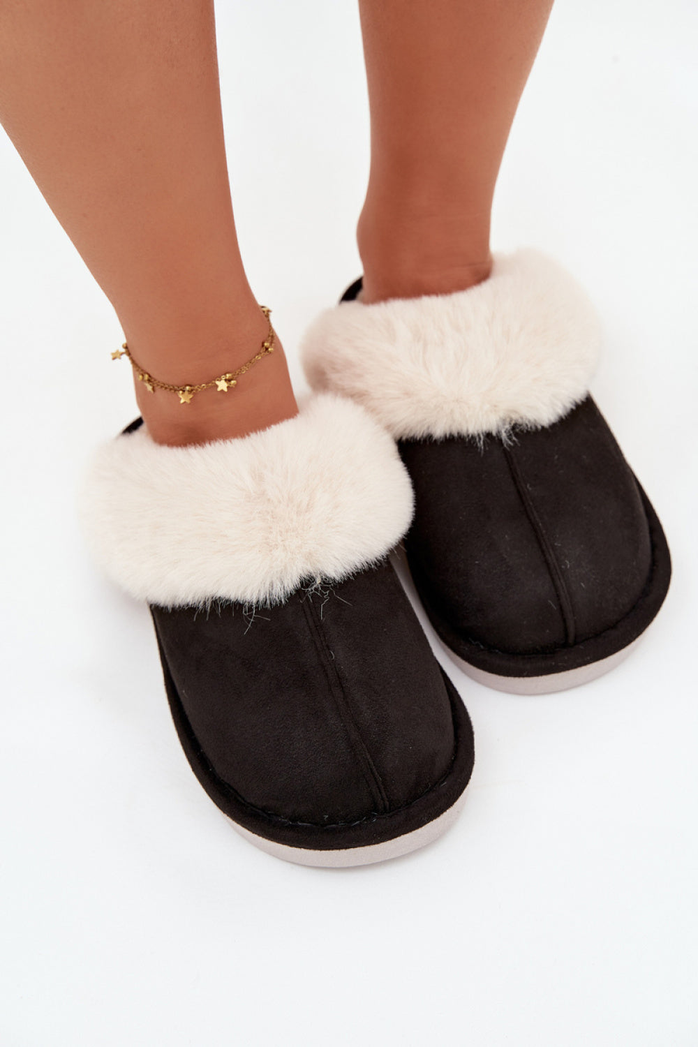 Step In Style Zanelia Black Faux Suede Warm Lined Slippers - view 3