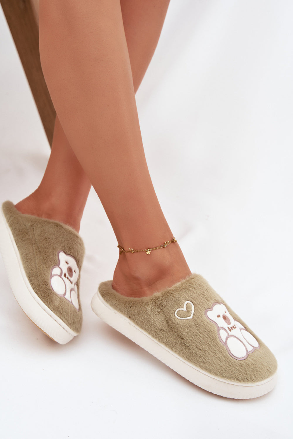 Step In Style Noralie Green Warm Lined Slippers