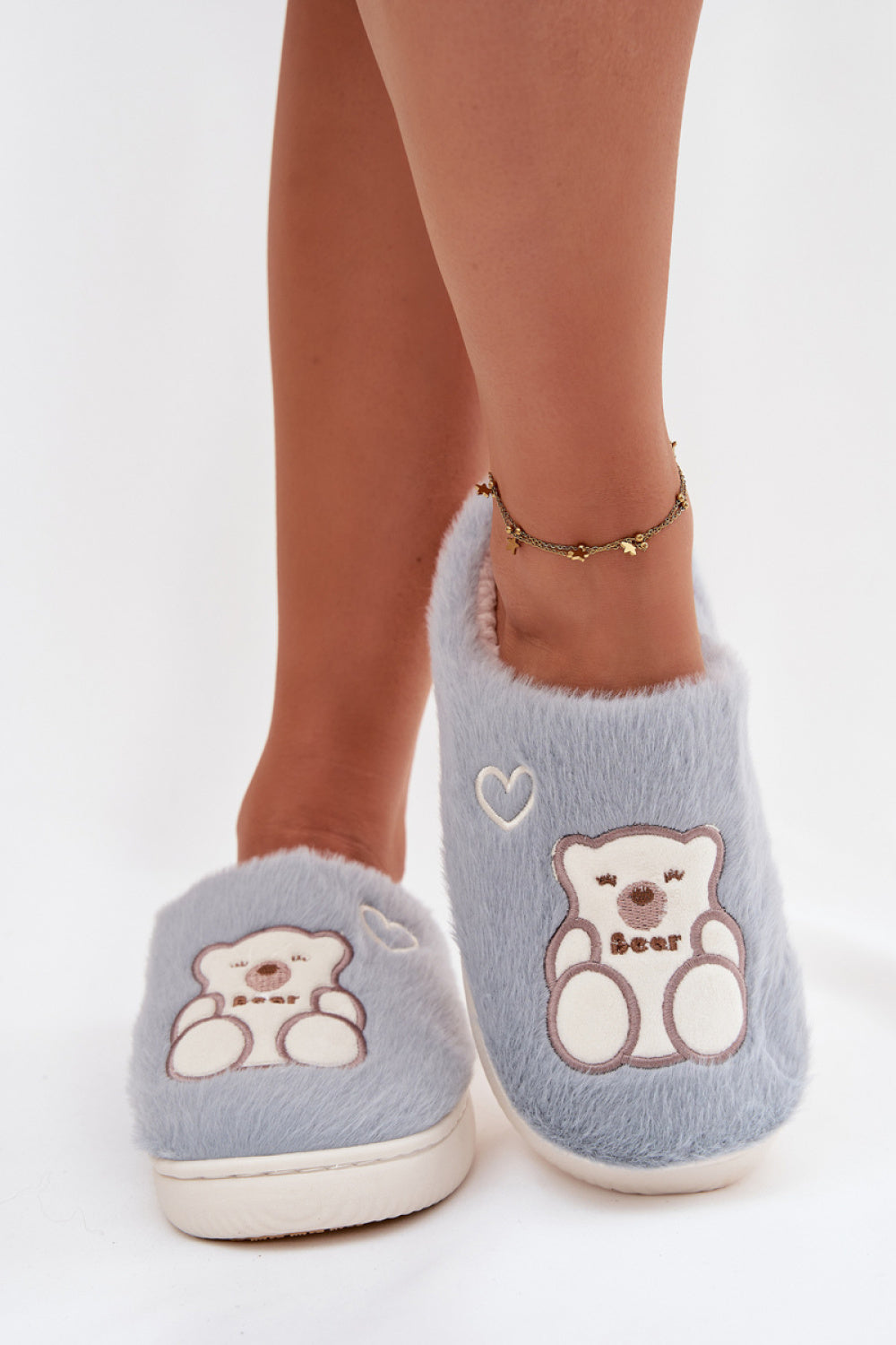 Step In Style Noralie Blue Warm Lined Slippers