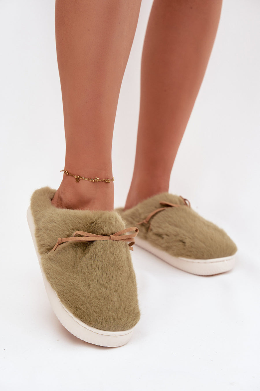Step In Style Minella Green Warm Lined Slippers