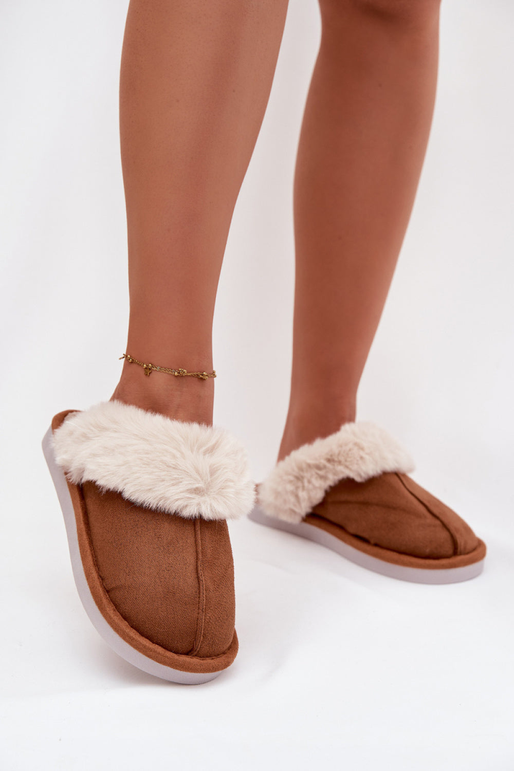 Step In Style Carisse Camel Faux Suede Warm Lined Slippers