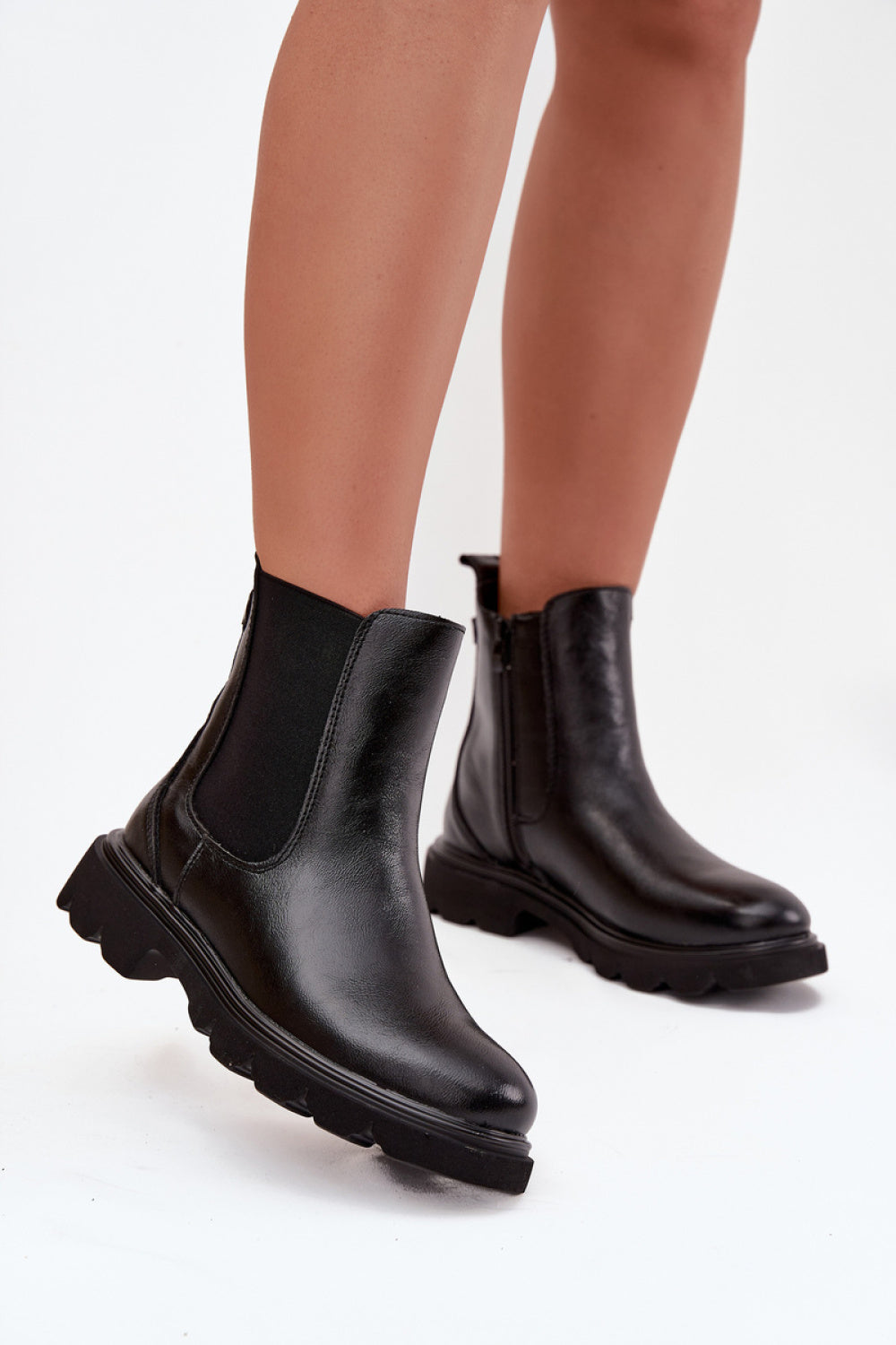 Step In Style Rivelia Black Faux Leather Warm Lined Jodhpur Boots