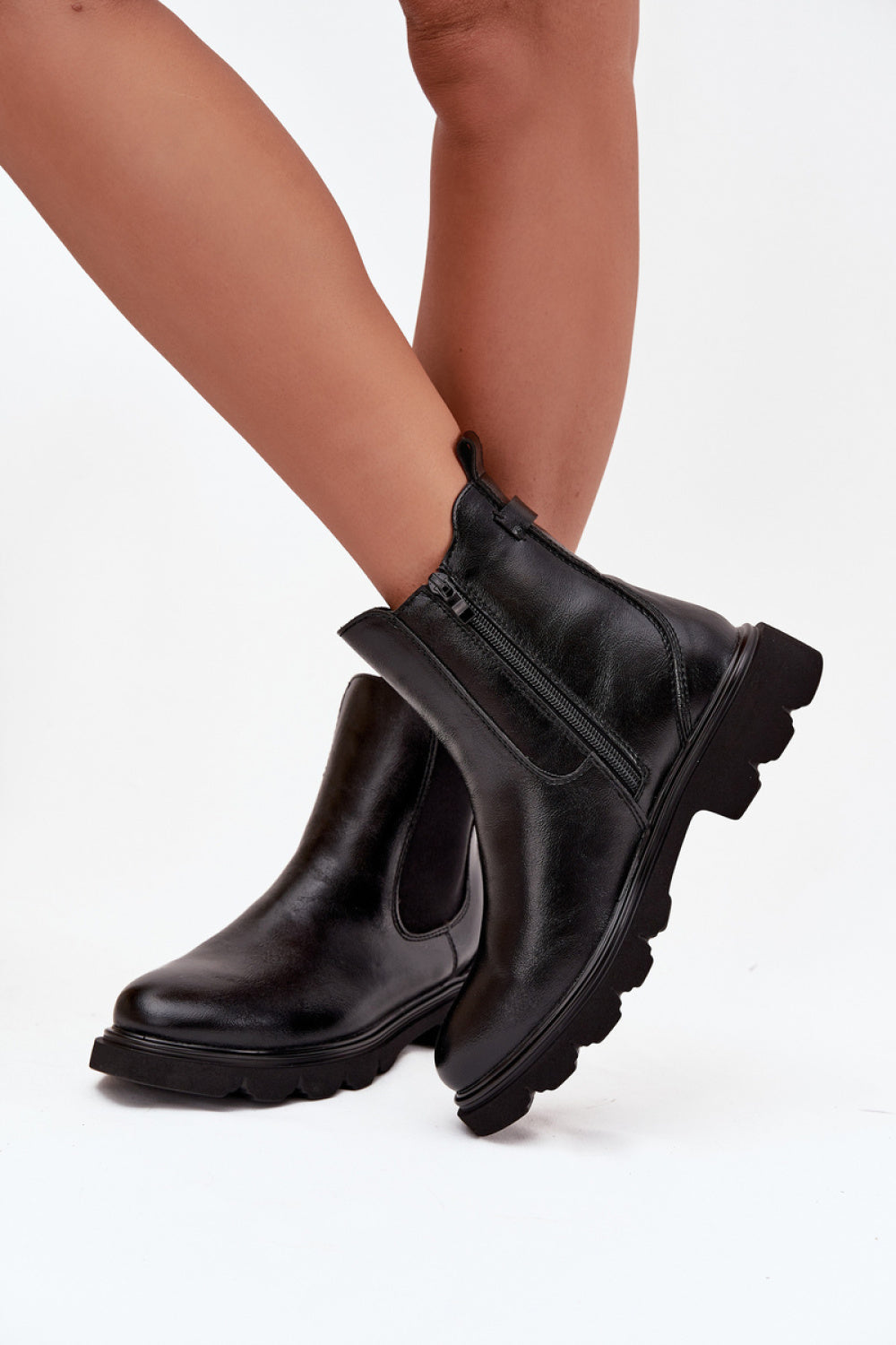 Step In Style Rivelia Black Faux Leather Warm Lined Jodhpur Boots - view 3