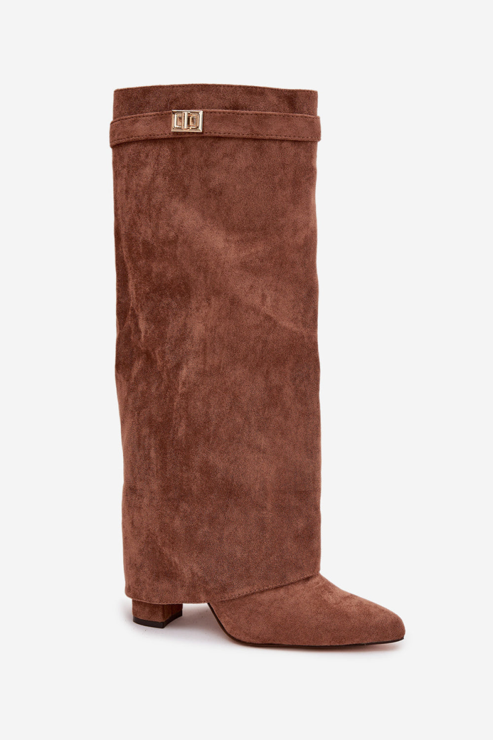 Step In Style Evyra Dark Beige Faux Suede Heeled Ankle Boots - view 2