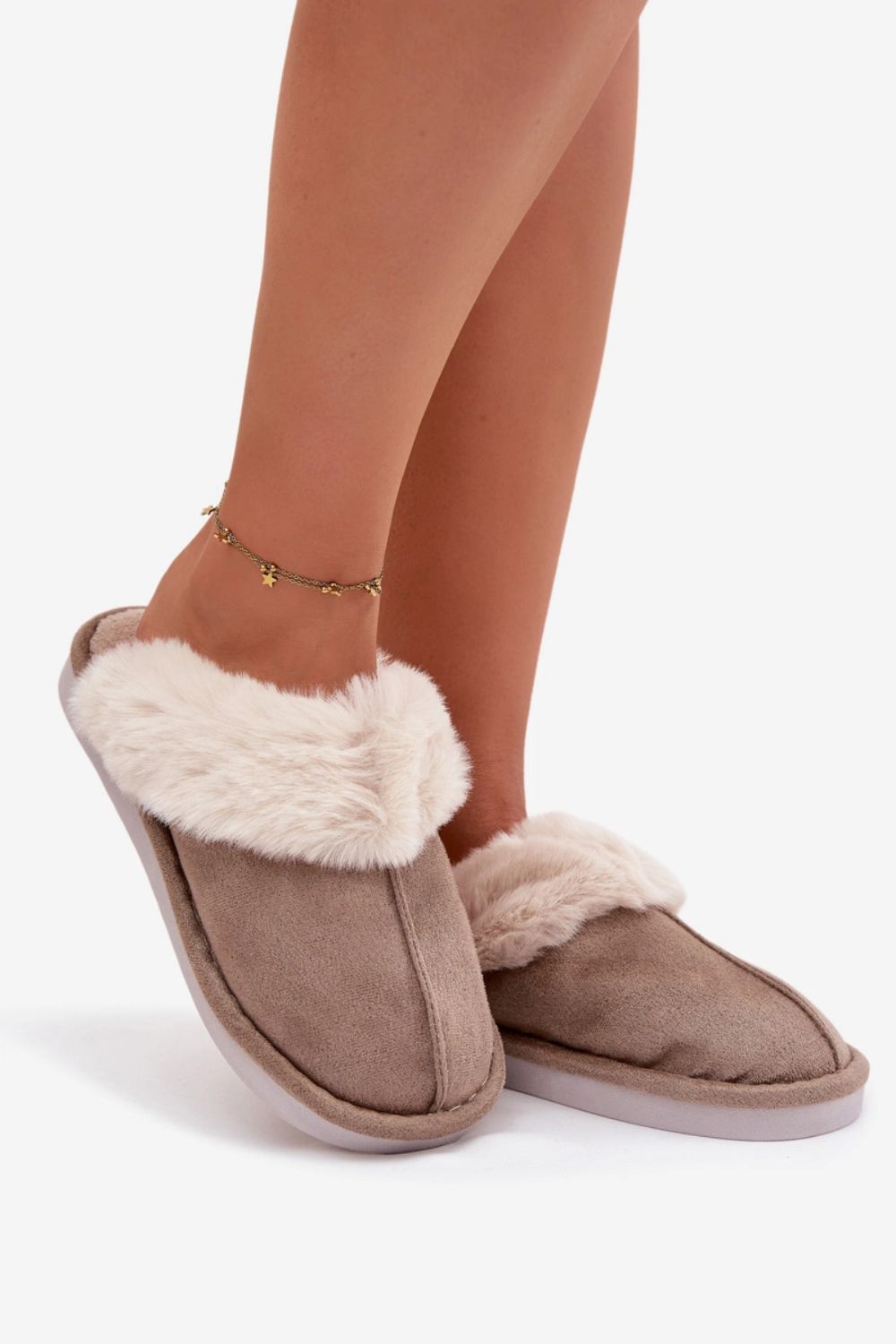 Step In Style Carisse Khaki Faux Suede Warm Lined Slippers - view 3