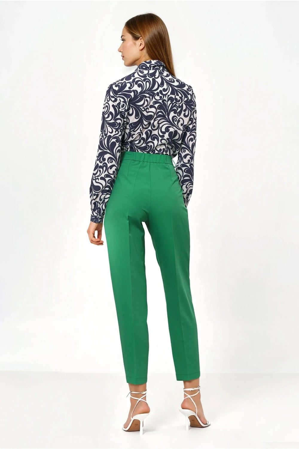Nife Green High Waisted Trousers - view 3