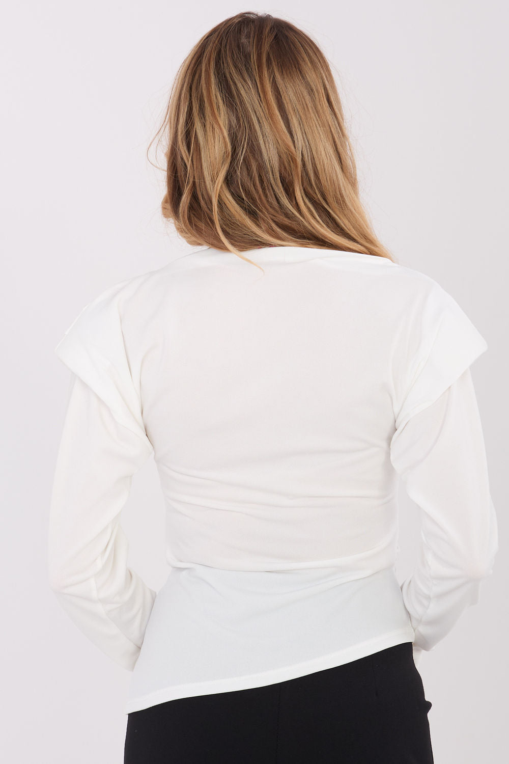 Italy Moda Ecru Long Sleeve Blouse - view 3