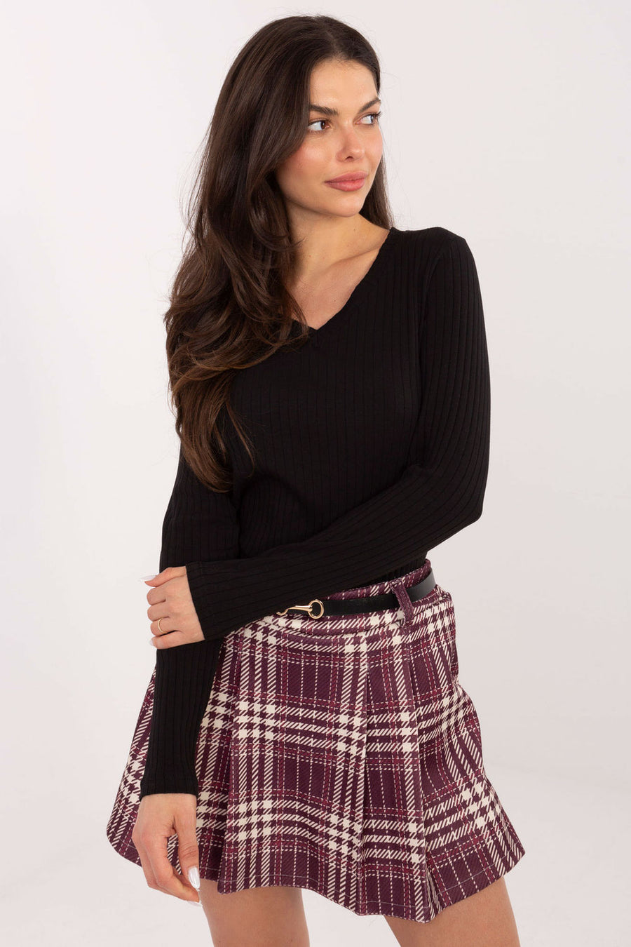 Rue Paris Black V-Neck Long Sleeve Blouse