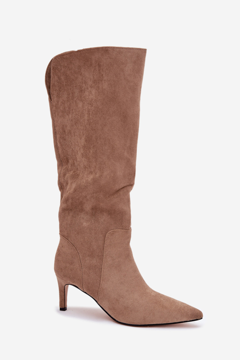 Step In Style Arelisse Dark Beige Faux Suede Heeled Ankle Boots - view 2