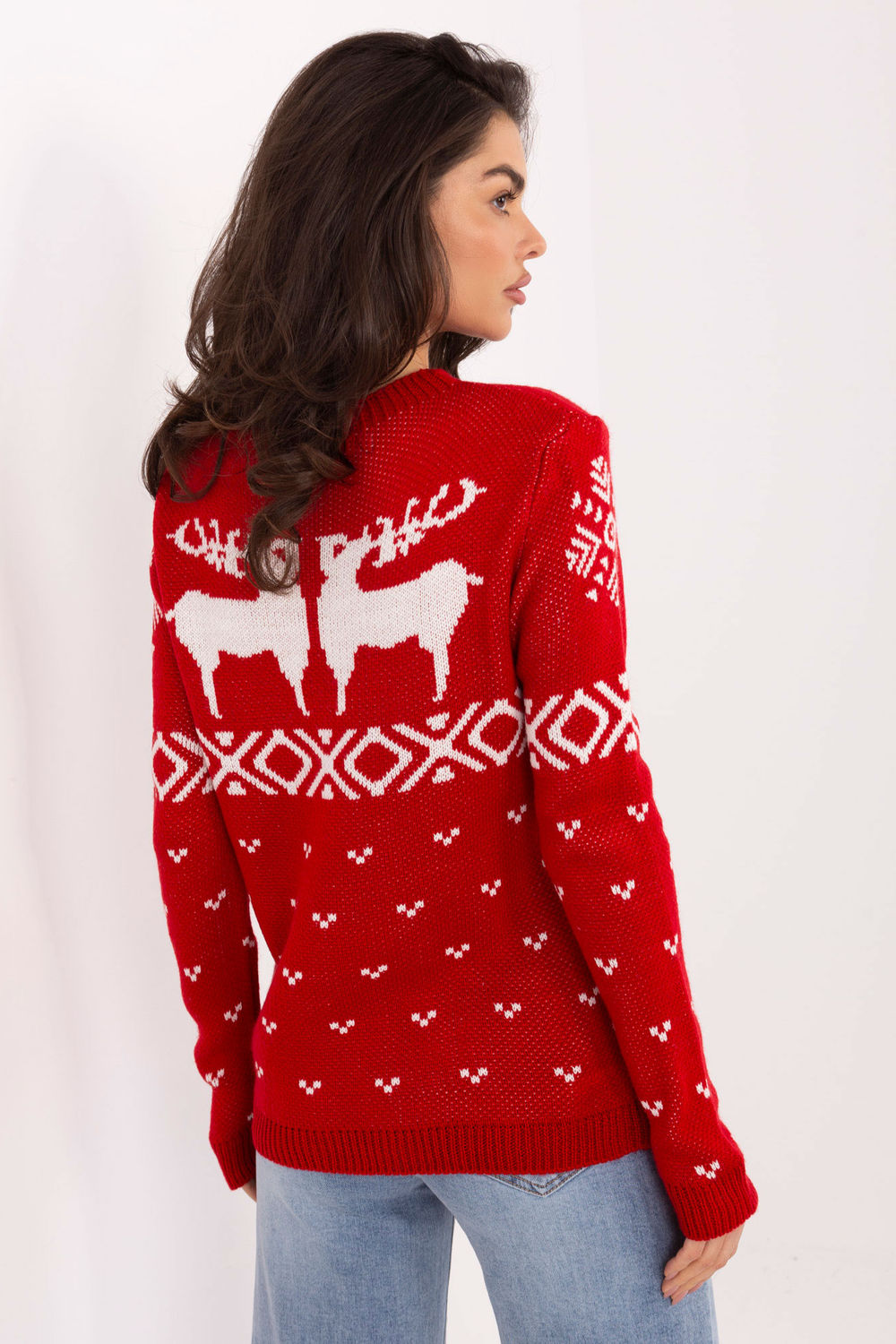 Italy Moda Red Round Neck Long Sleeve Jumper - view 3
