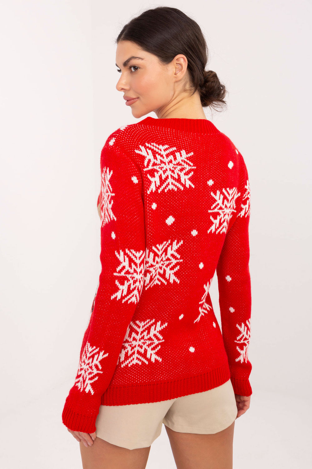 Italy Moda Red Printed Long Sleeve Jumper - view 3