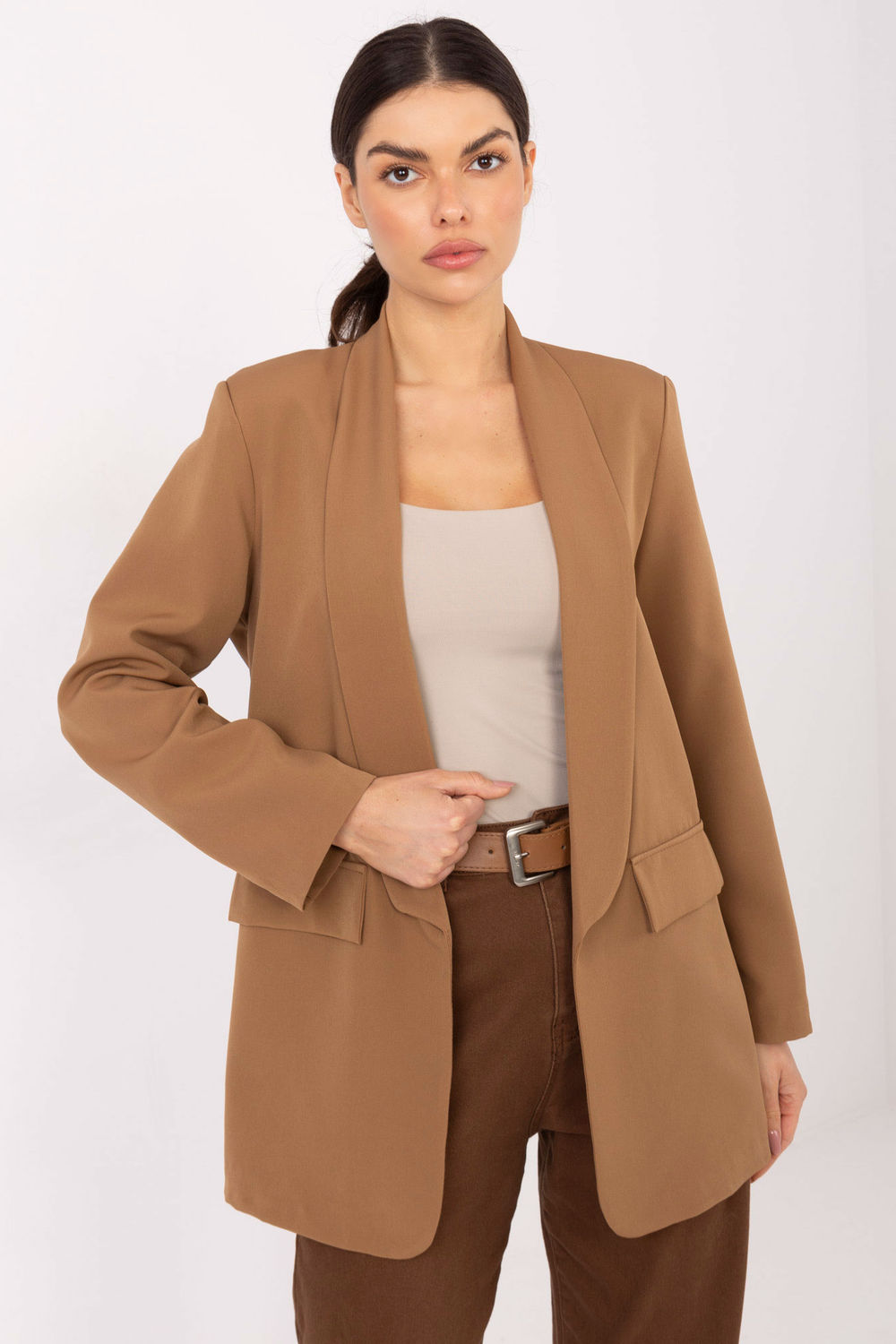 Italy Moda Camel Long Sleeve Jacket