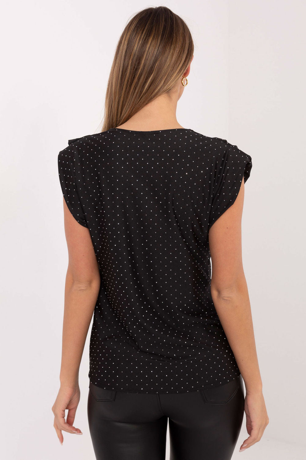 Italy Moda Black Sleeveless Blouse - view 3