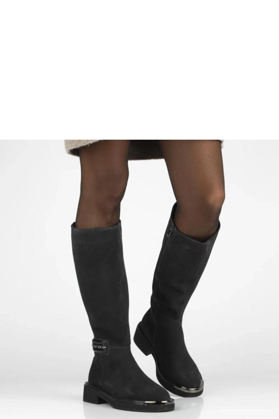 Solea Charlie Graphite Suede Over The Knee Boots