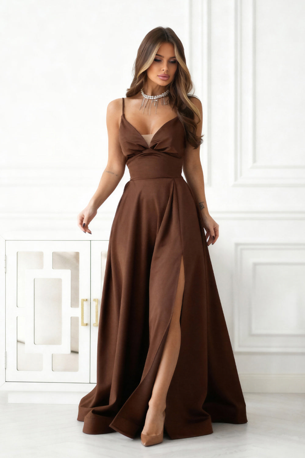 Bicotone Chocolate Maxi Dress