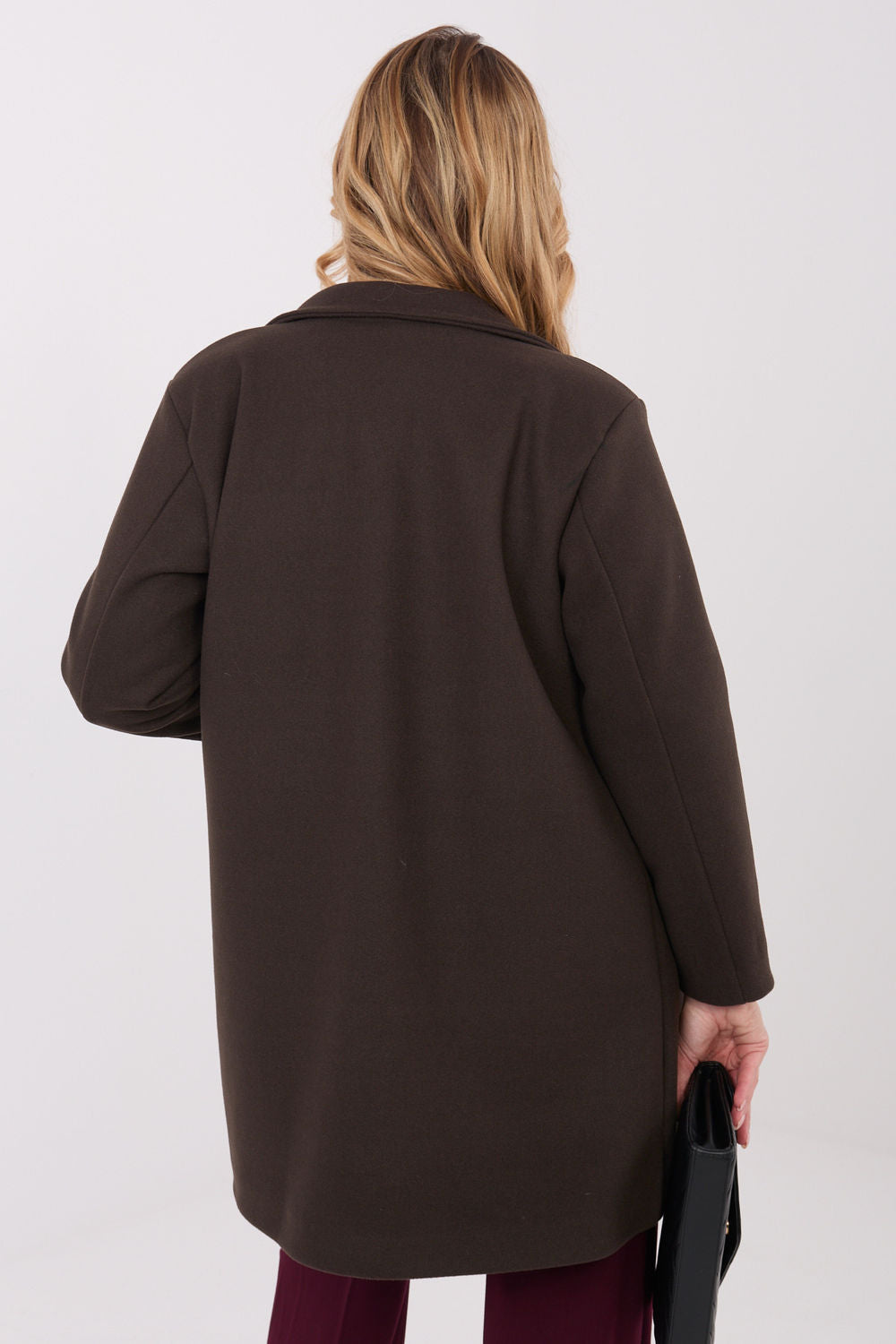 Italy Moda Dark Brown Long Sleeve Coat - view 3