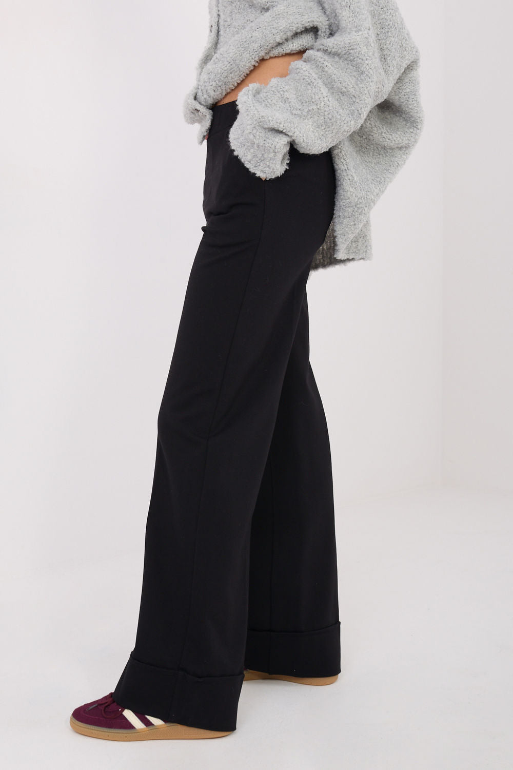 Rue Paris Black Wide Leg High Waisted Trousers - view 4