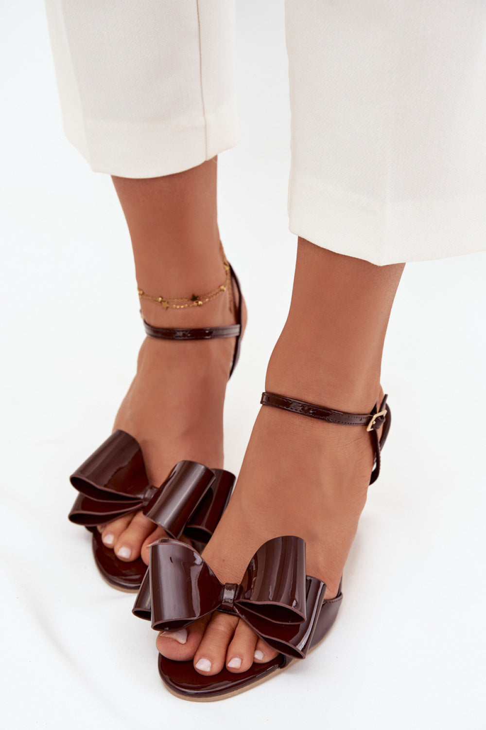 Step In Style Noliva Chocolate Faux Leather Heeled Sandals - view 3