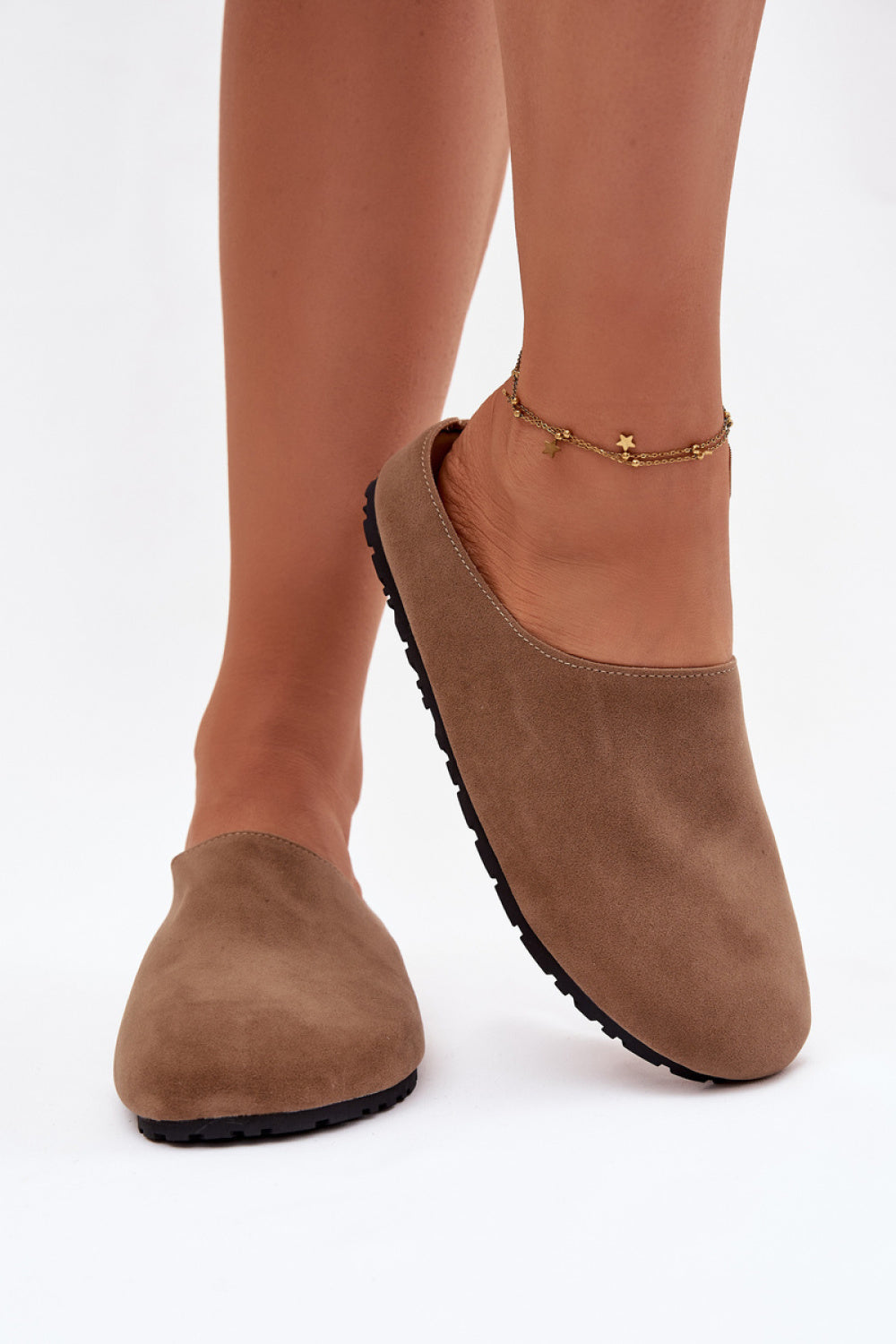 Step In Style Kalvess Khaki Faux Suede Warm Lined Slippers - view 3
