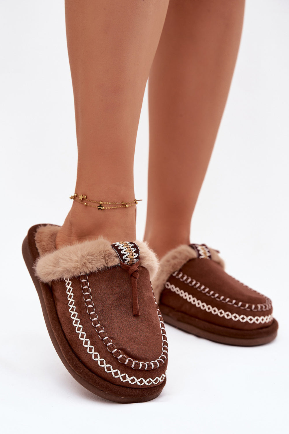 Step In Style Perivelle Brown Faux Suede Slippers - view 3