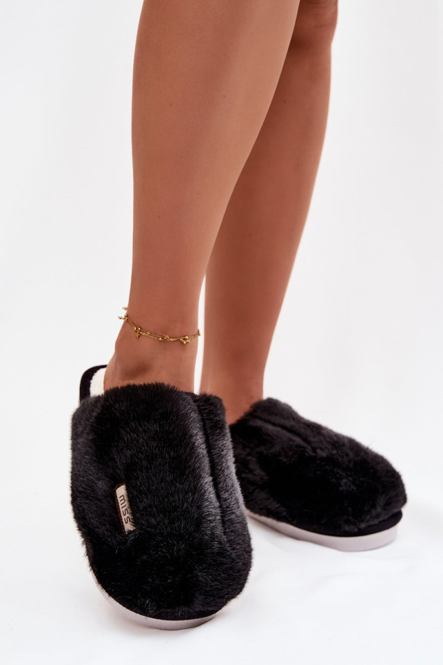 Step In Style Belinna Black Warm Lined Slippers