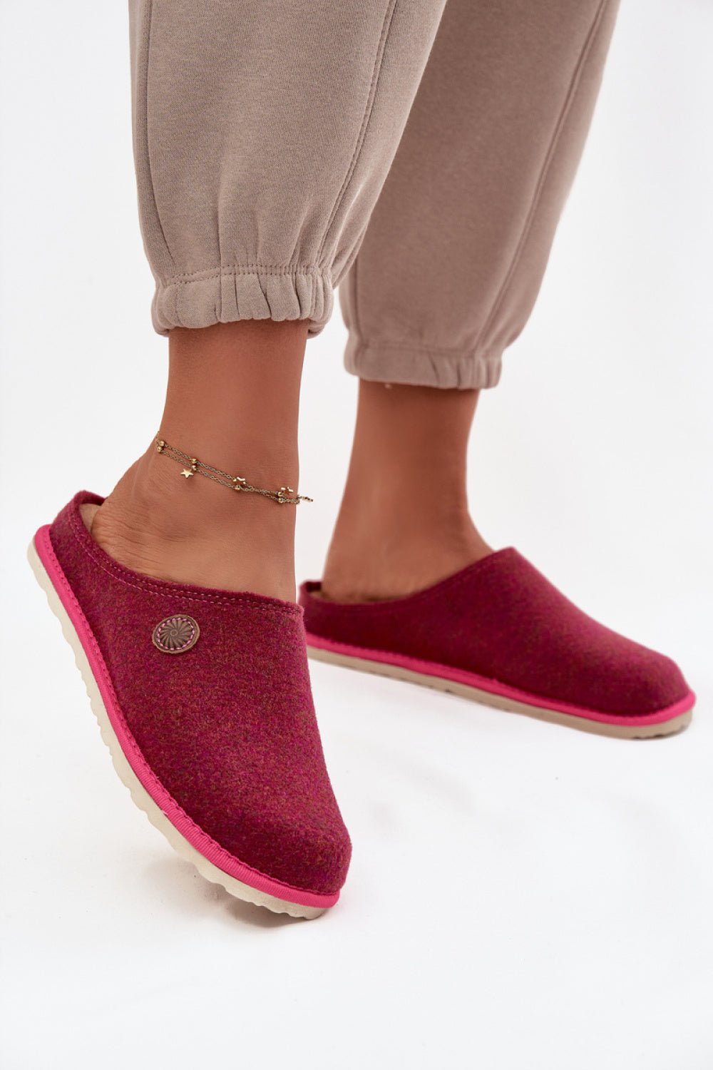 Step In Style Inblu Pink Leather Slippers