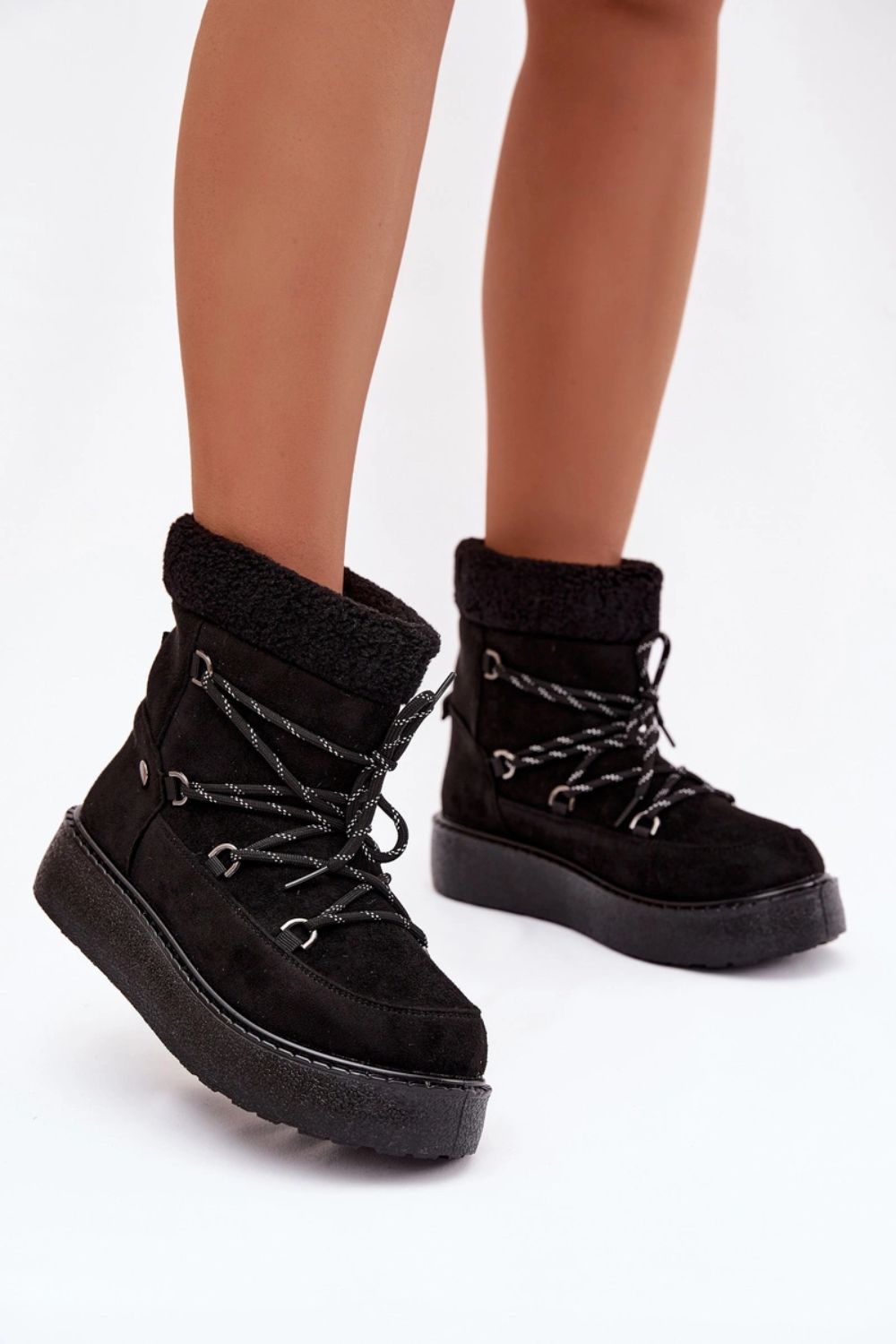 Step In Style Roselya Black Faux Suede Platform Snow Boots - view 3