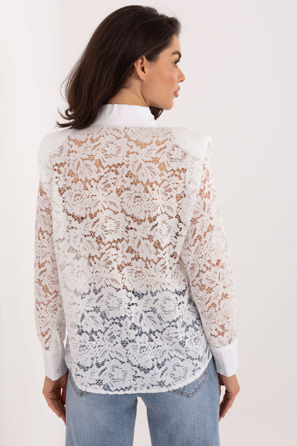 Italy Moda White Lace Long Sleeve Top - view 3