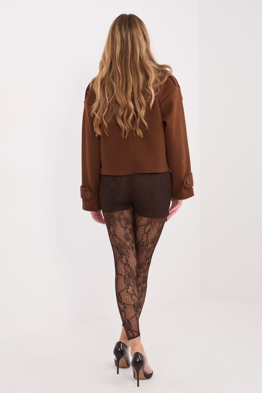 Italy Moda Brown Lace Leggings - view 2