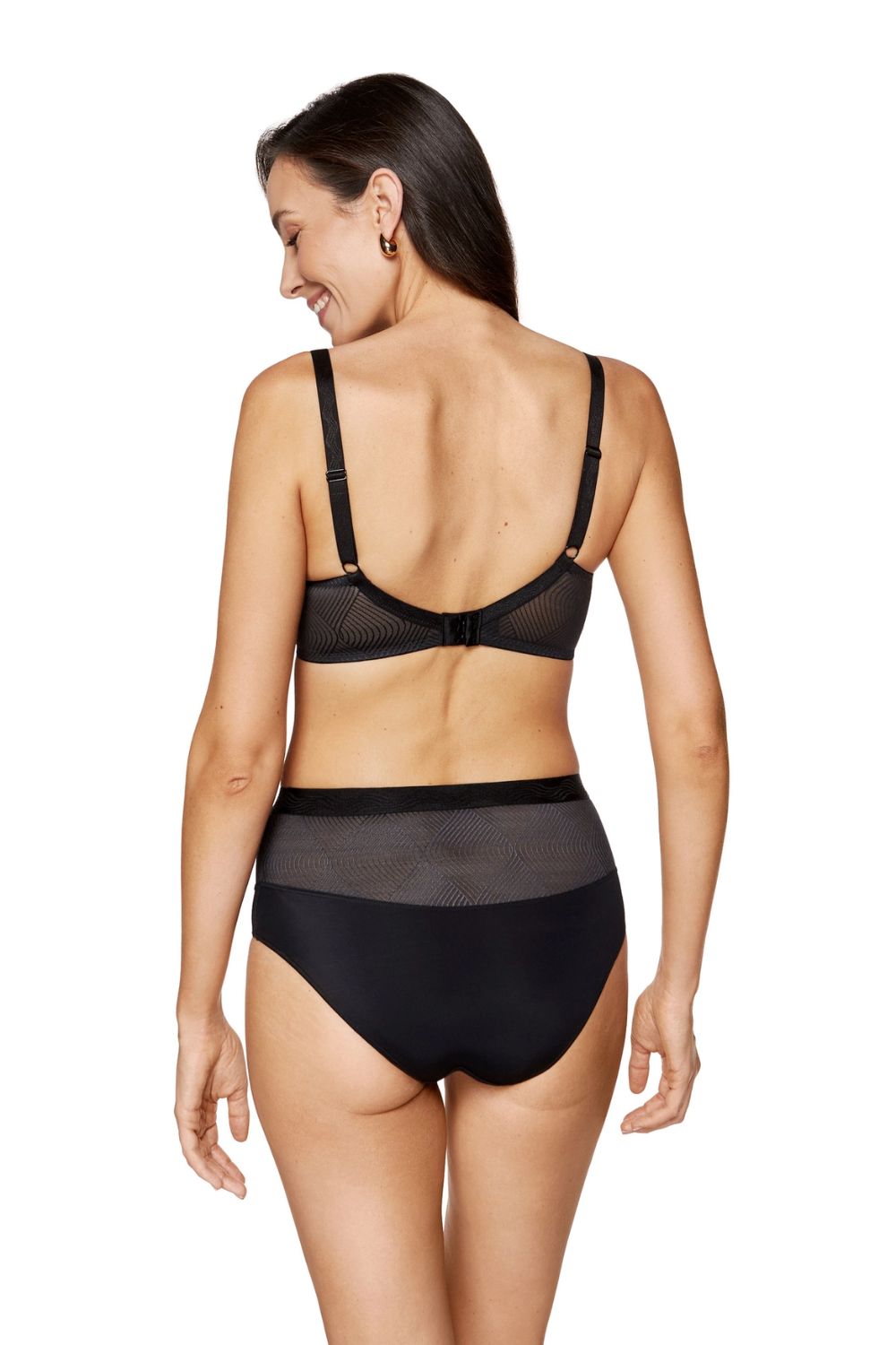 Gorteks Laurel Black Mesh High Waisted Knickers - view 3