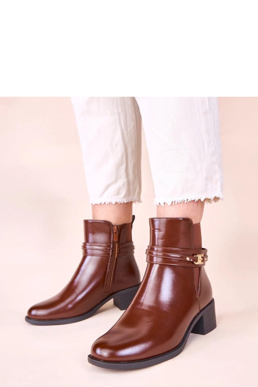 Solea Lilua Brown Heeled Ankle Boots