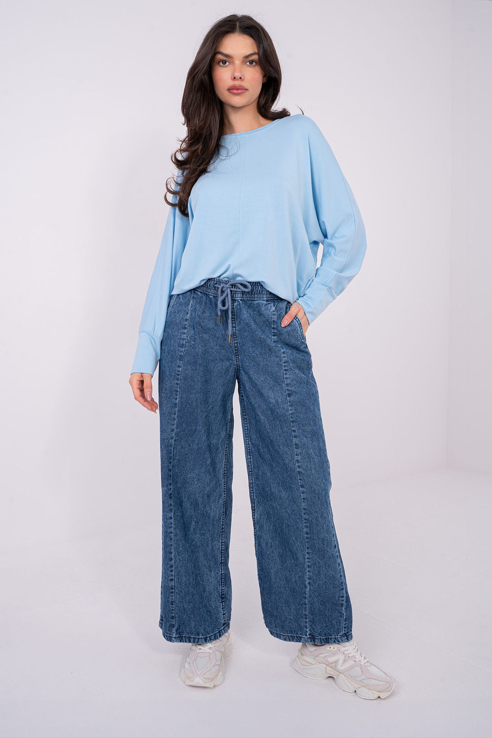 Relevance Light Light Blue Long Sleeve Blouse - view 2