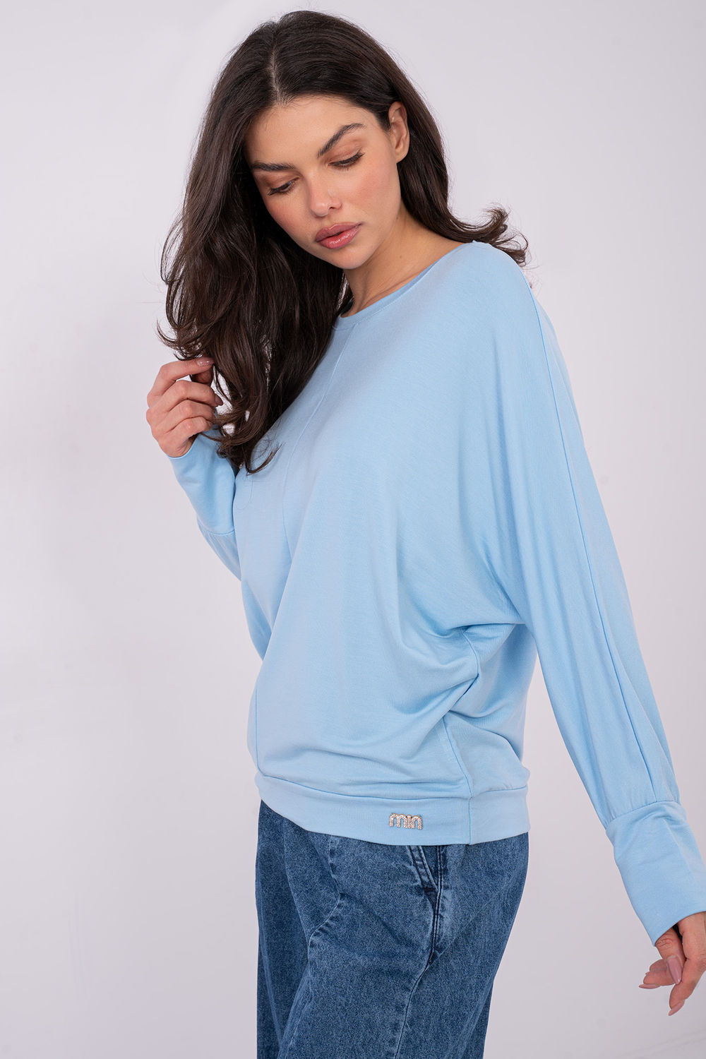 Relevance Light Light Blue Long Sleeve Blouse - view 4