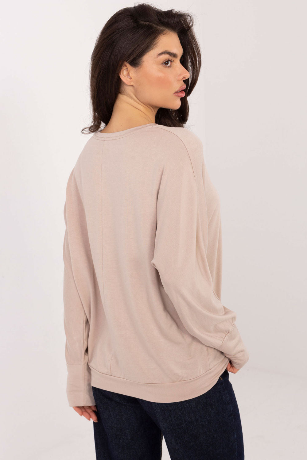 Relevance Beige Knitted Long Sleeve Blouse - view 3