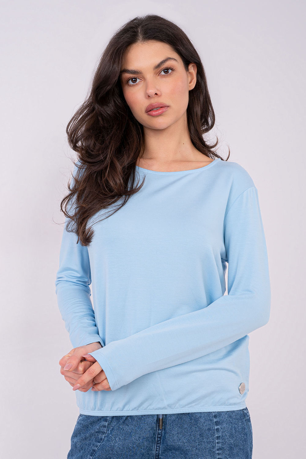 Relevance Light Blue Long Sleeve Blouse