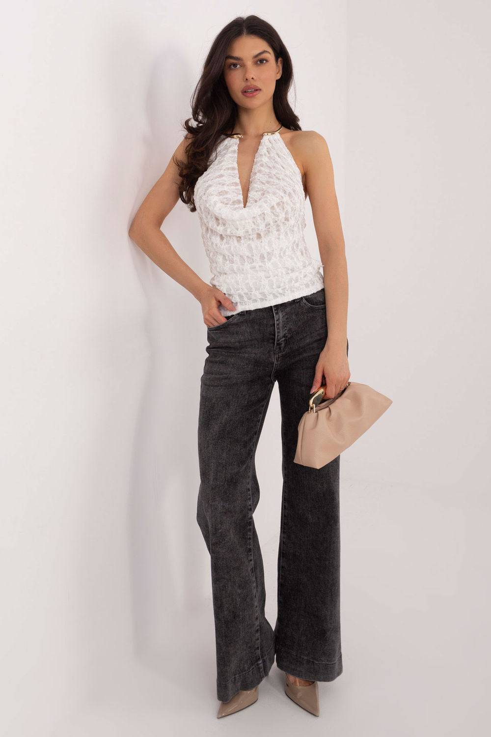 Italy Moda White Lace Cami Top - view 2
