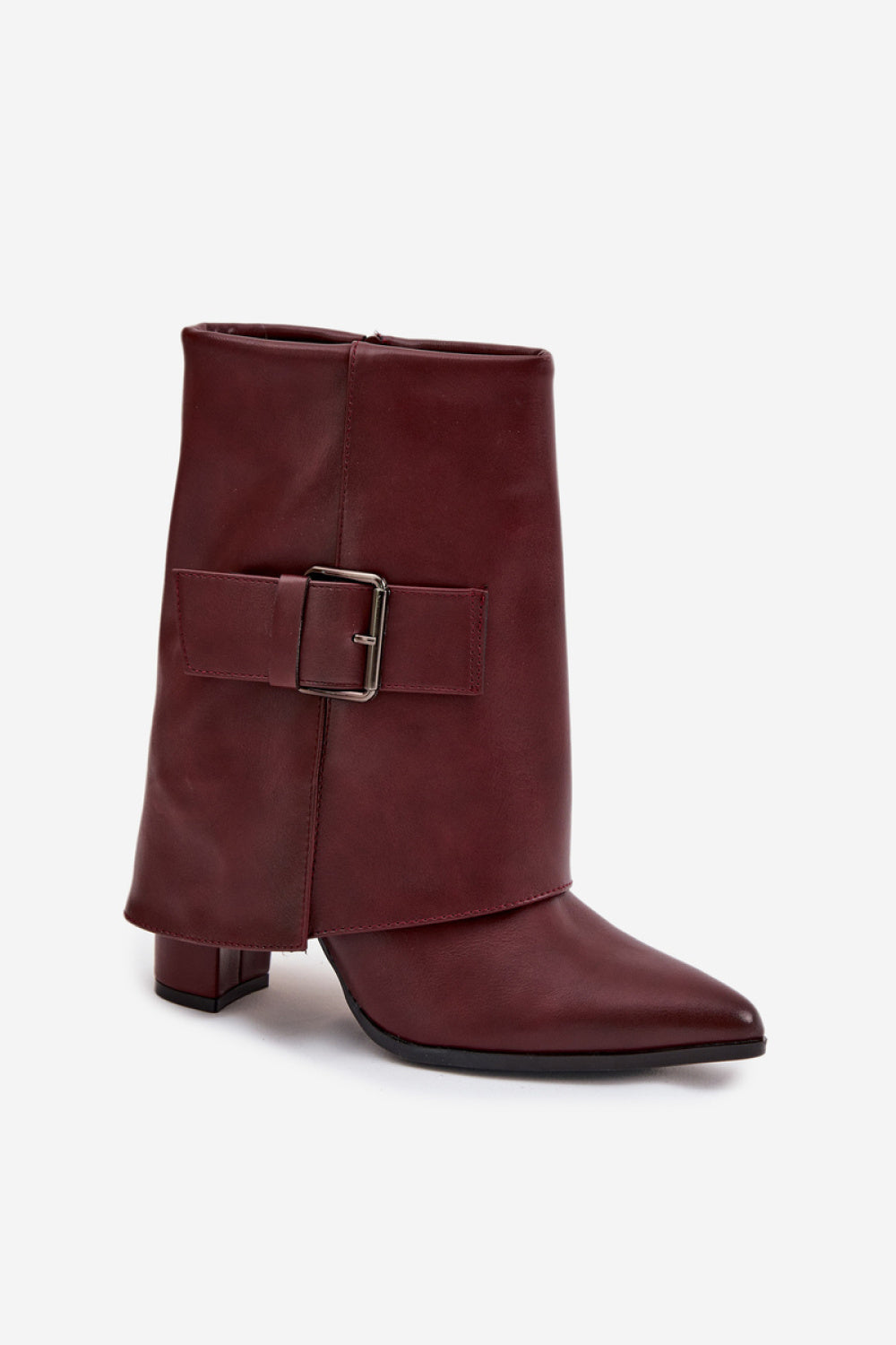 Step In Style Ylenara Burgundy Faux Leather Heeled Ankle Boots - view 2