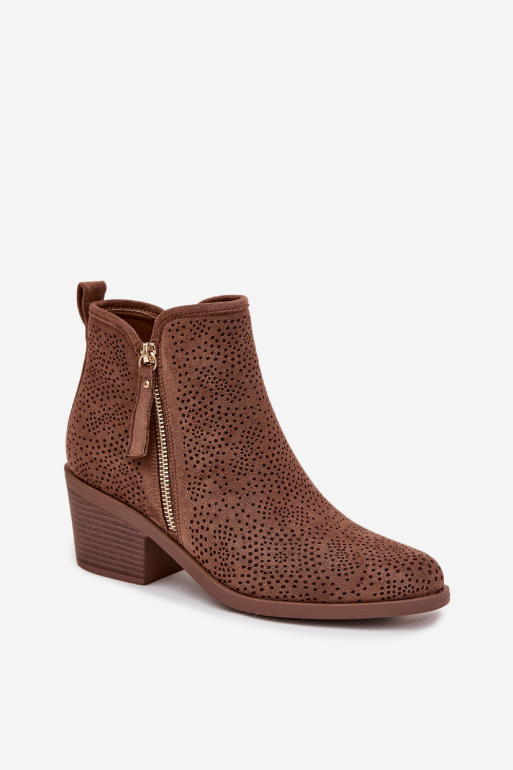 Step In Style Brown Heeled Ankle Boots - view 2