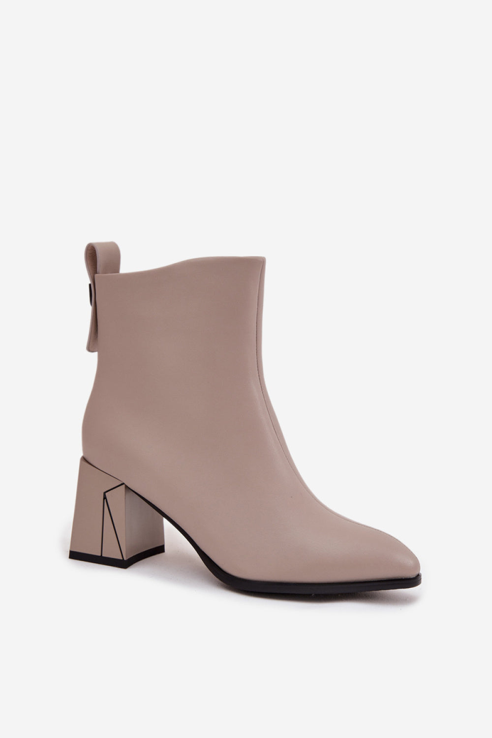 Step In Style Vinceza Grey Leather Block Heel Heeled Ankle Boots - view 2