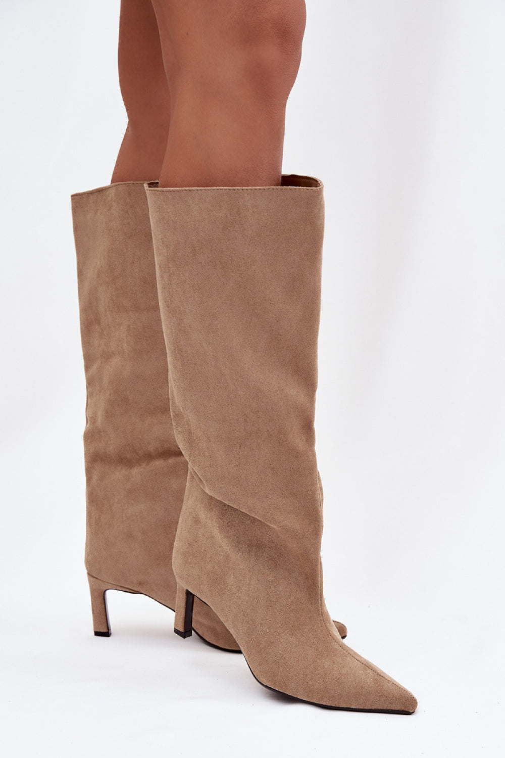 Step In Style Phelin Beige Faux Suede Stiletto Heeled Ankle Boots - view 3