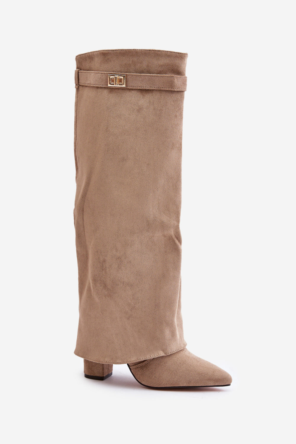 Step In Style Urelli Beige Faux Suede Heeled Ankle Boots - view 2