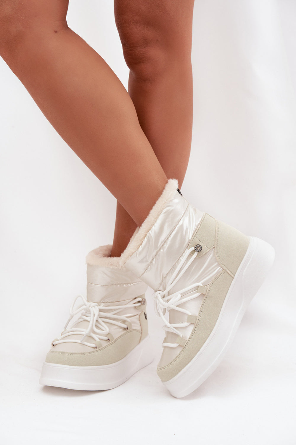 Step In Style Lee Cooper White Platform Warm Lined Snow Boots - view 3