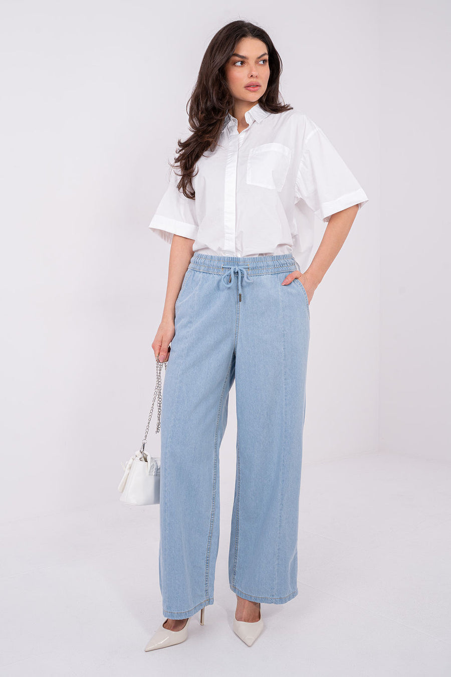 Sublevel Light Blue Wide Leg High Waisted Jeans